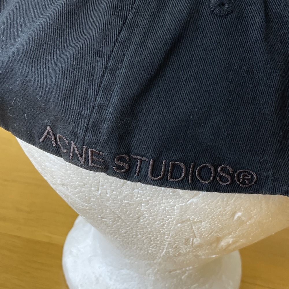 Acne Studios Hat Mens One Size Black Logo Baseball Cap Adjustable Back Outdoor - Picture 5 of 16